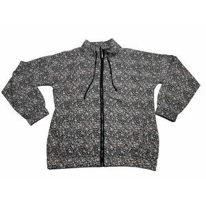 Summersalt The On-The-Go Zip-Up Jacket Women's Small Black White Floral Print